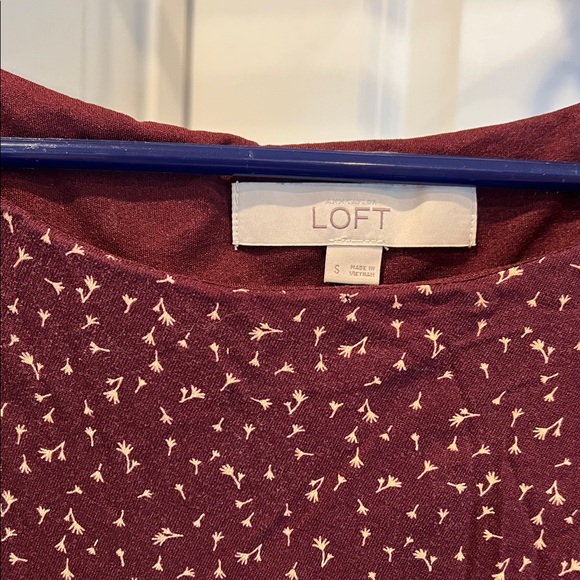 LOFT Burgundy Patterned Mini Dress - Picture 2 of 5